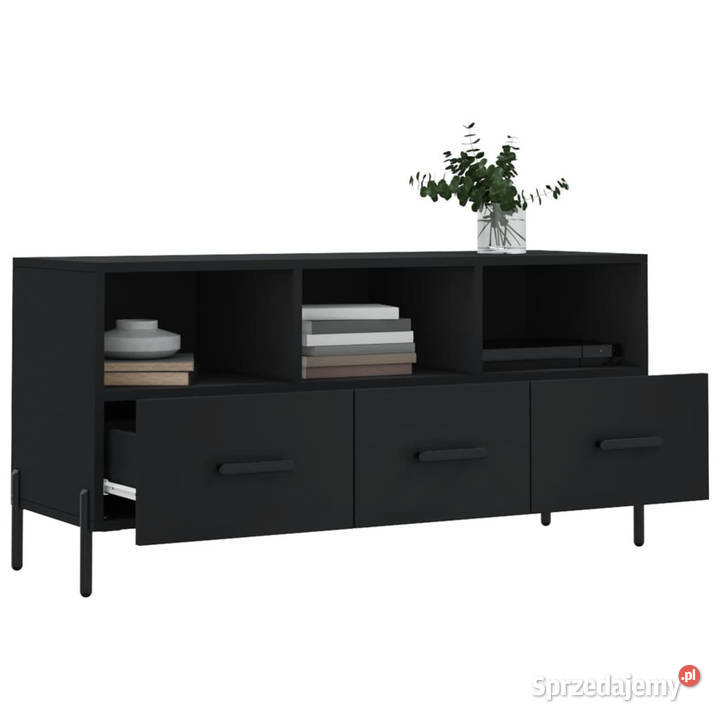 Szafka pod TV czarna 102x36x50 materiał Warszawa