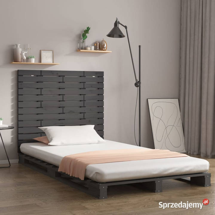 Wezgłowie łóżka szare 106x3x915 lite drewno Warszawa