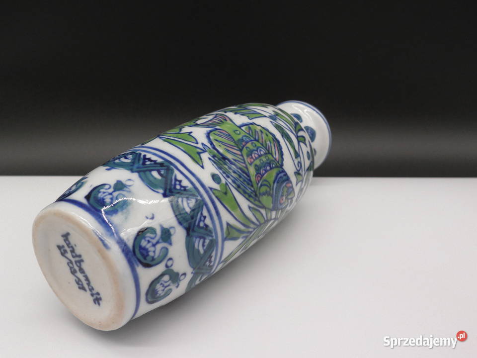 Wazon ryby ręcznie malowany lata 90 porcelana Raszków