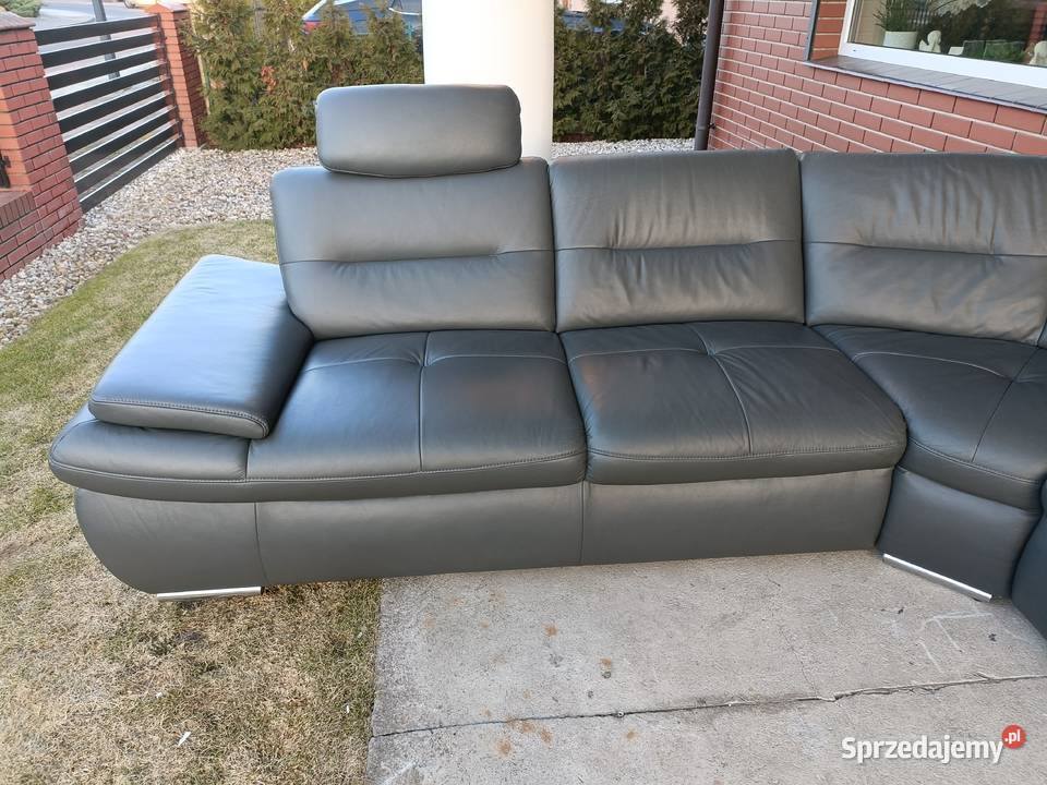 Sprzedam narożnik ze skóry Komplety wypoczynkowe Konin