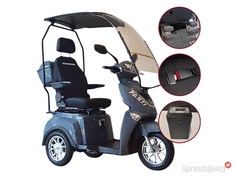 Elektryczny 3kołowy skuter dodatkowa bateria pas Kraków