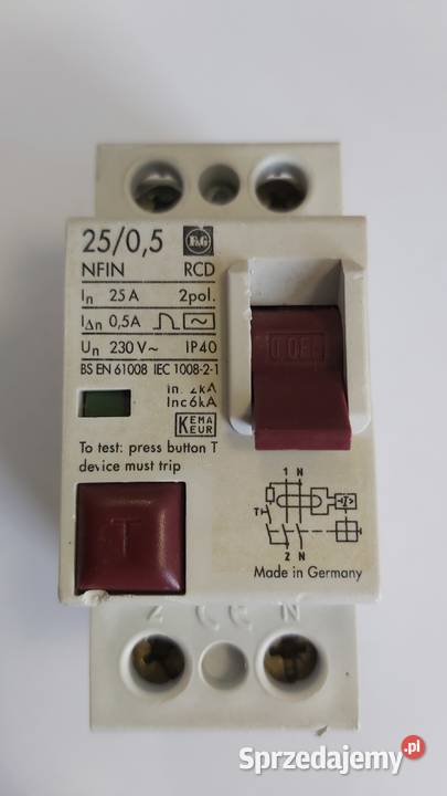 Wyłącznik różnicowoprądowy FG 2505 05A 1PN mazowieckie Wyszków sprzedam