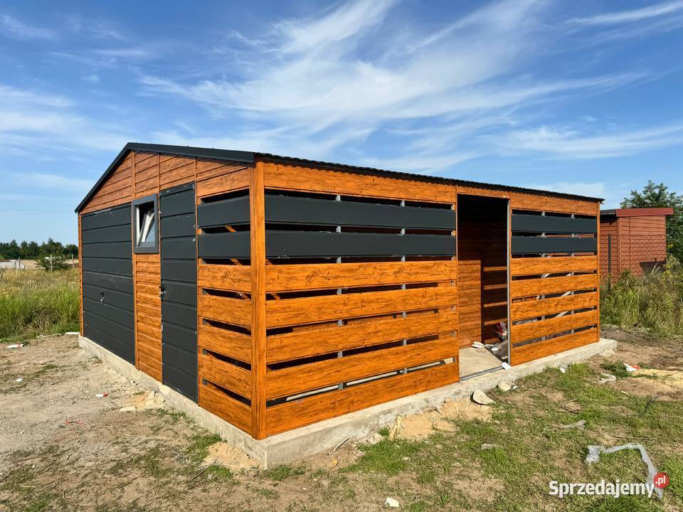 Garaż Blaszany 6x6 drewnopodobny premium 9x6 9x7