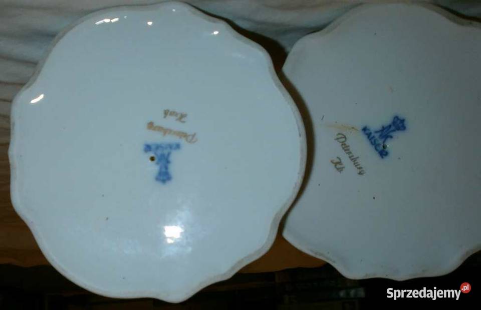 Piękny Porcelanowy Komplet w Stylu Miśnieńskim Porcelana i szkło Kraków