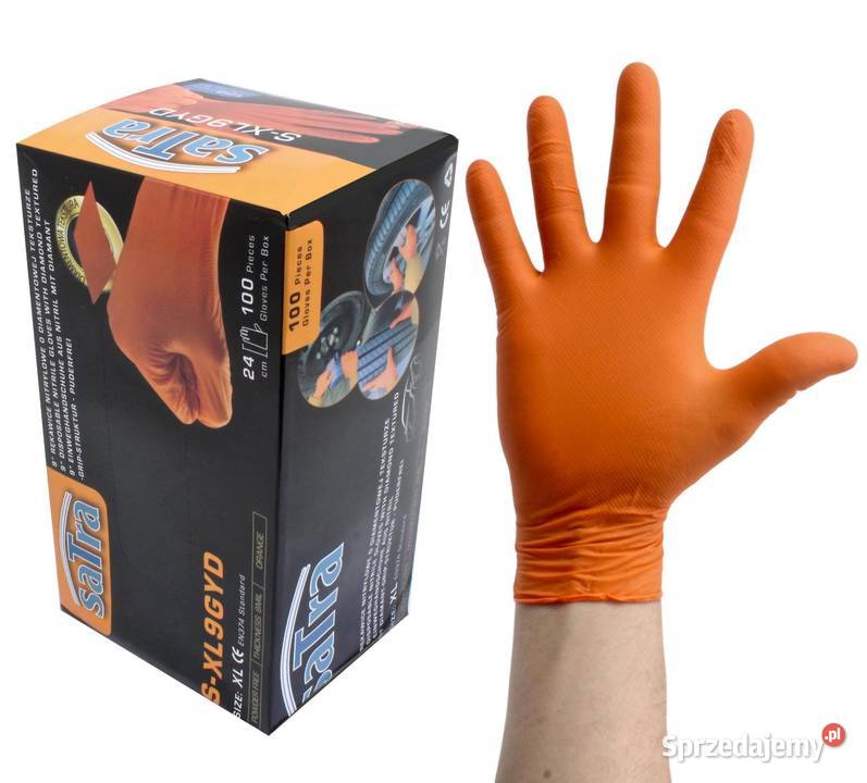 Rękawice nitrylowe XL wzmacniane 100