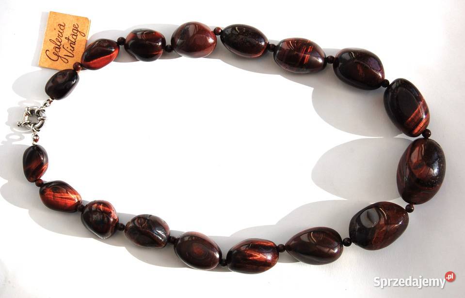 Bawole oko naszyjnik korale z kamienia kamienie Lublin