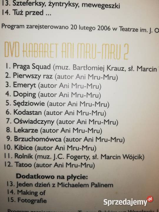 Kabaret Ani MruMru 2 płyty DVD Warszawa