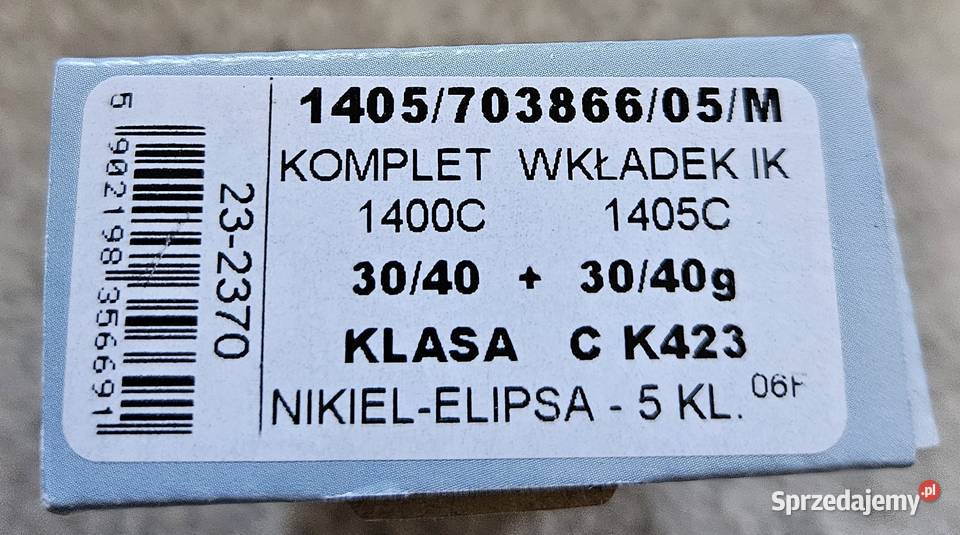 Zestaw dwóch wkładek WILKA 3040 3040G nikiel