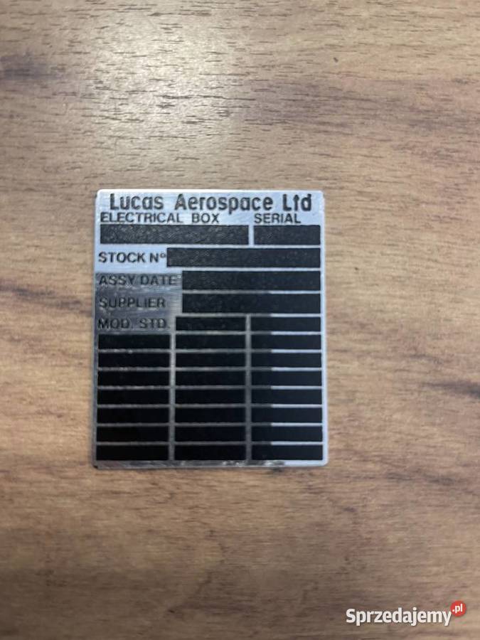 tabliczka identification plate Lucas Aerospace