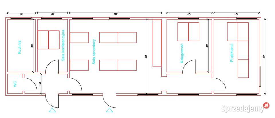 Kontener biurowy 6x18 szary kuchnia toaleta małopolskie Kraków