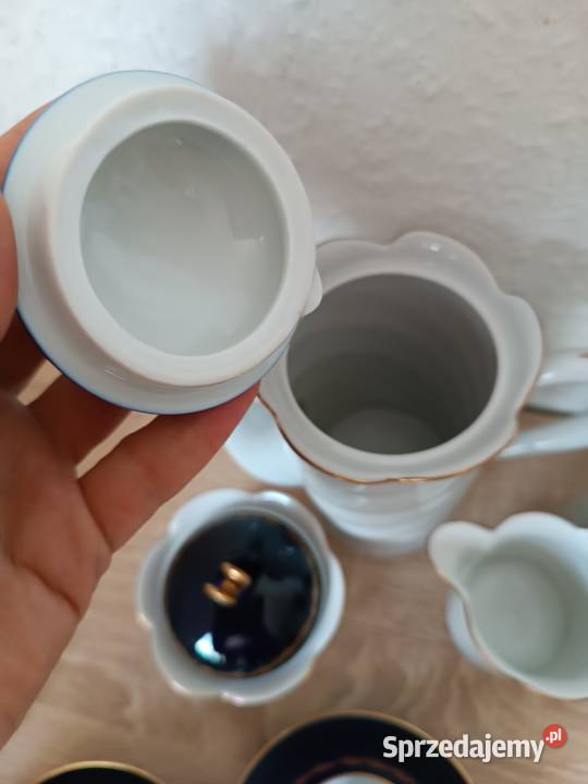 Porcelanowy kobaltowy zestaw GDR Gorlice