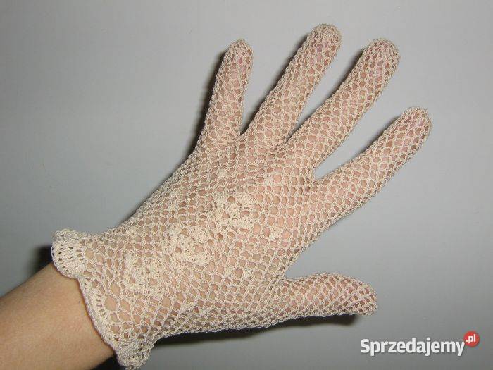 Śliczne rękawiczki szydełkowe koronkowe Dla kobiet Wola