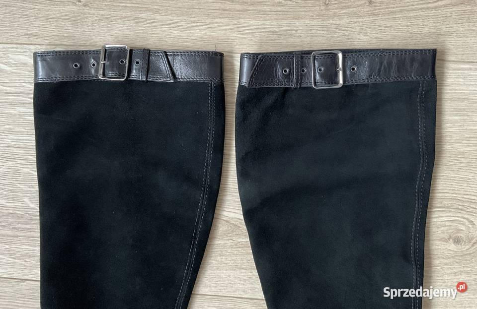 GUCCI kozaki damskie czarne zamsz oficerki skora Kraków