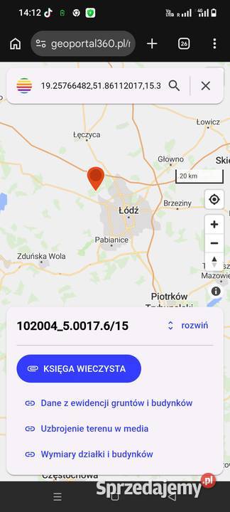 Działka budowlana 940m gmina Aleksandrów Łódzki 30m Sprzedaż Zgierz