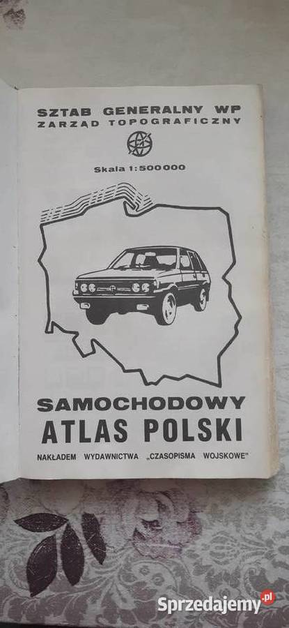 Stary zabytkowy samochodowy Atlas Polski z 1991 r. wyd II