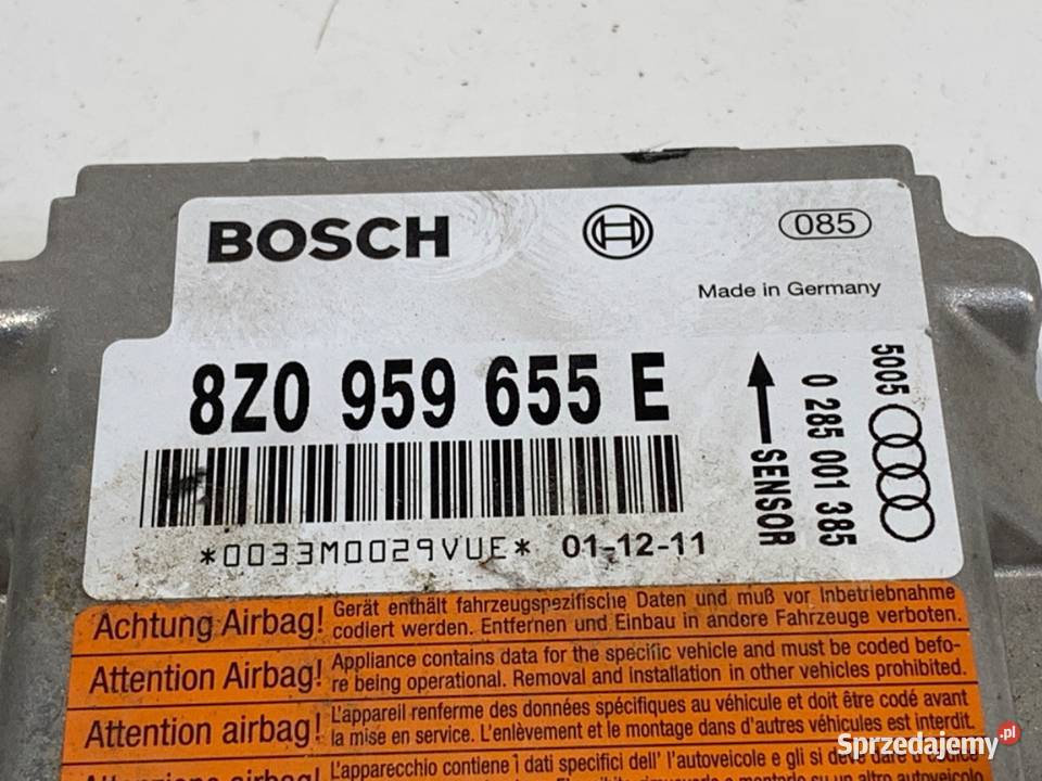 SENSOR AIRBAG AUDI A2 8Z0959655E 0005 CZUJNIK osobowe