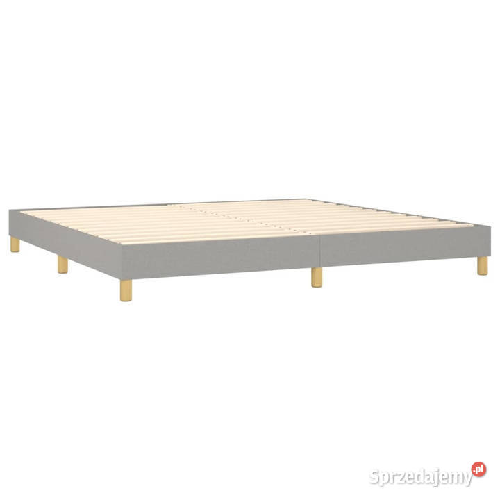 Łóżko kontynentalne z materacem jasnoszare 88cm