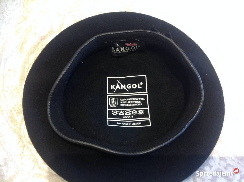 Beret Wełniany Czarny Damski KANGOL Wełna 100 Dla kobiet