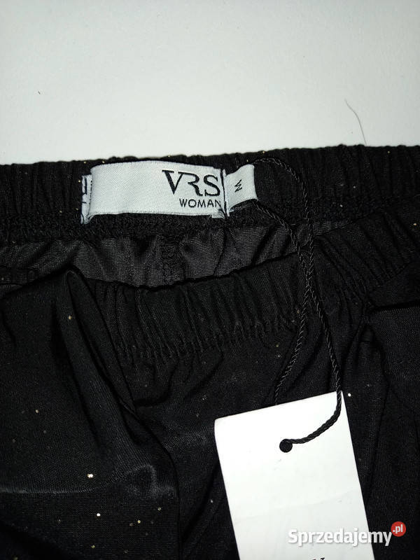 Leginsy cienkie czarne kryształki M FRS Woman Bez wzoru Spodnie