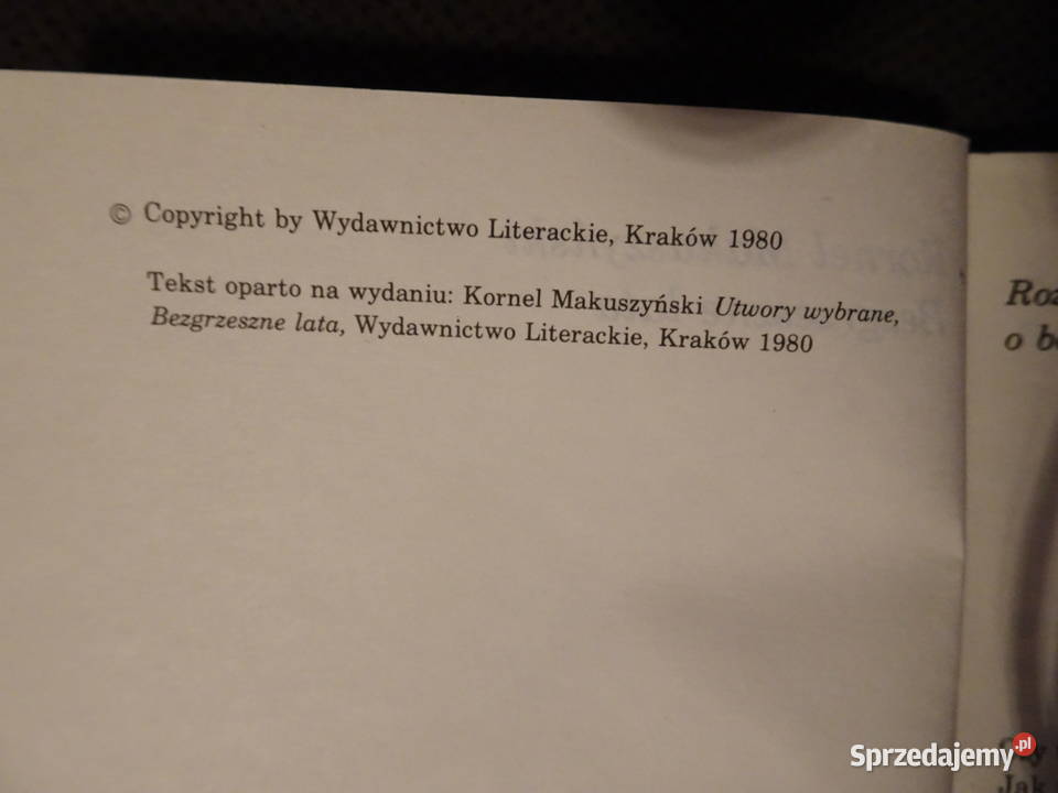książka Bezgrzeszne lata Kornel Makuszyński Pozostałe Warszawa