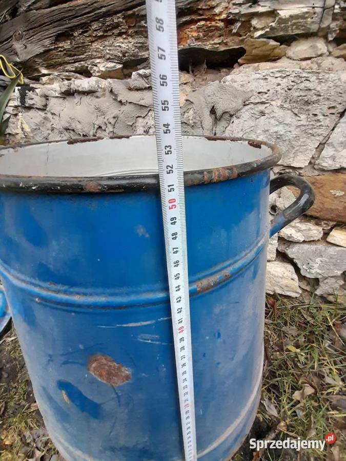 Duży stalowy stary gar garnek kociołek zabytek śląskie Dąbrowa Górnicza sprzedam