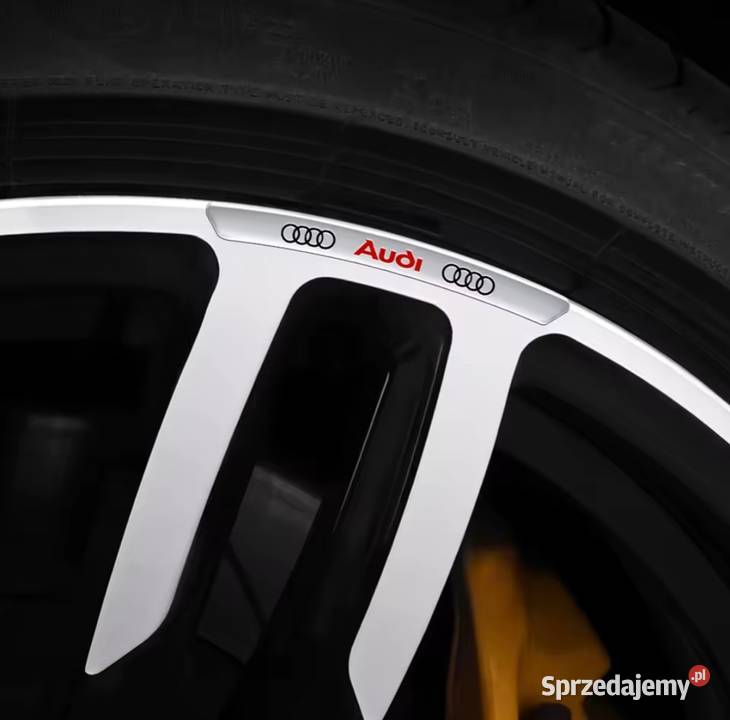Naklejki emblematy na felgi Audi metalowe 4 nowe Gliwice