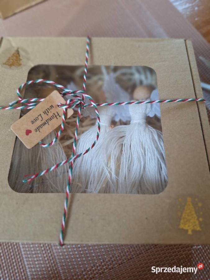 Zestaw Aniołków z makramy Strzyżów