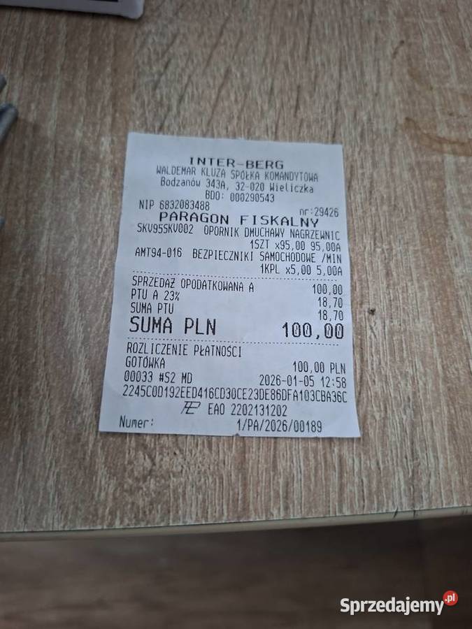 Rezystor Dmuchawy Opel Astra H małopolskie Wieliczka