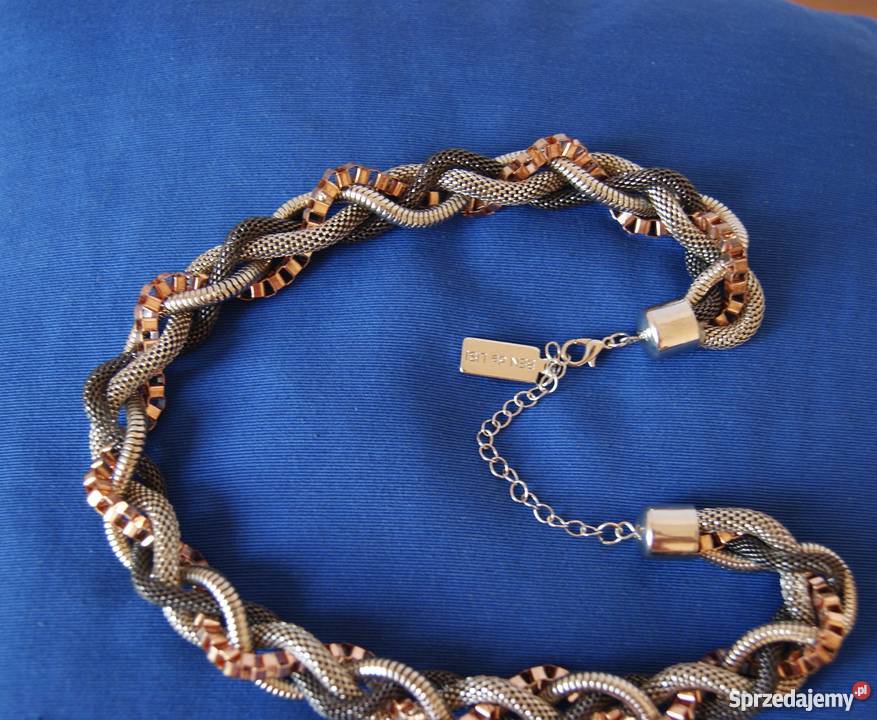 naszyjnik stylowy splot 3 kolorów