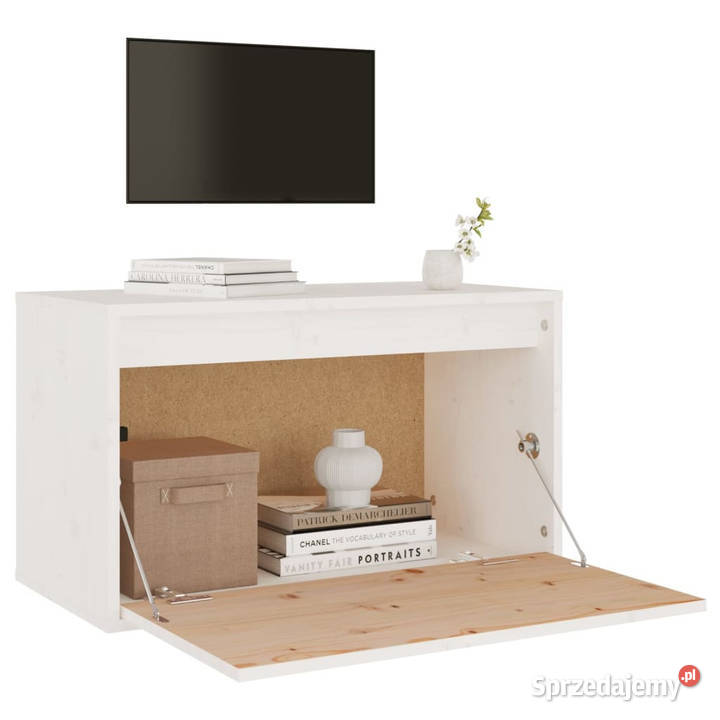 Szafka ścienna biała 60x30x35 lite drewno