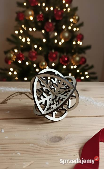 Drewniana Ażurowa Bombka 3D Śnieżka Śnieżynka Lublin