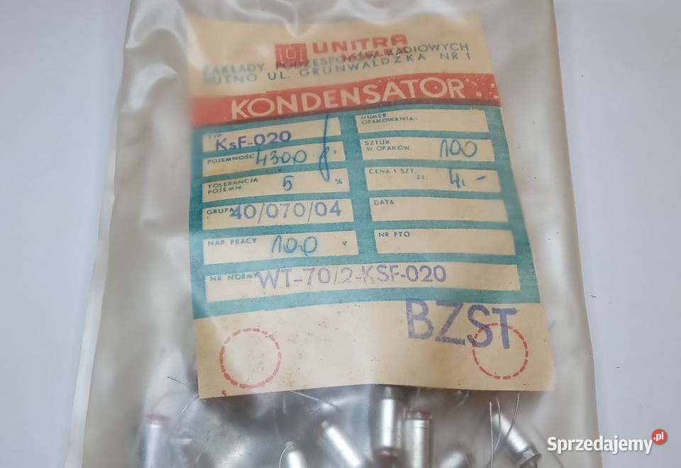Kondensator 43nF 100V KsF020 Unitra MIFLEX pomorskie Gdańsk