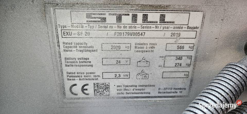 Wózek paletowy STILL EXU SF 20 z 2019r 6499 mth Wózki widłowe Nowy Dwór Mazowiecki