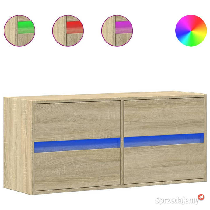 Ścienna szafka TV z LED dąb sonoma 100x31x45 RTV