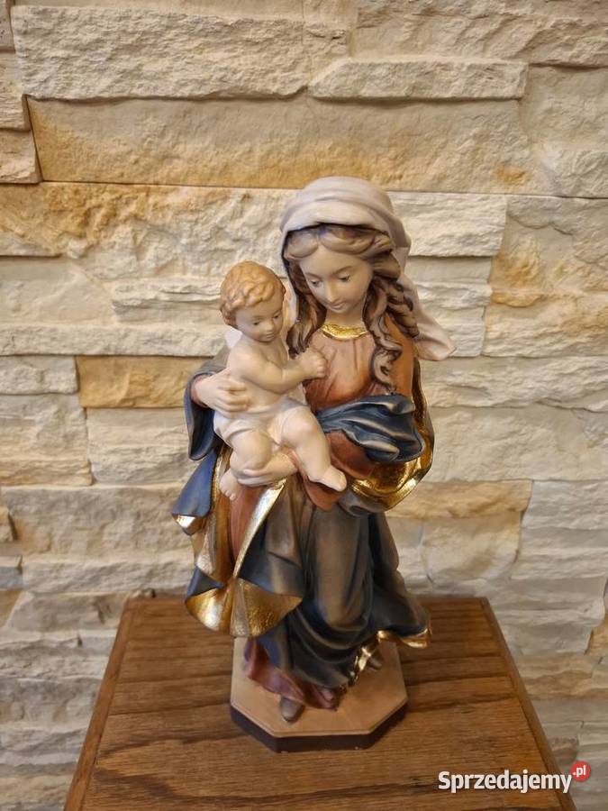 Rzeźba z drewna malowana Matka Boża z małopolskie Lubień sprzedam