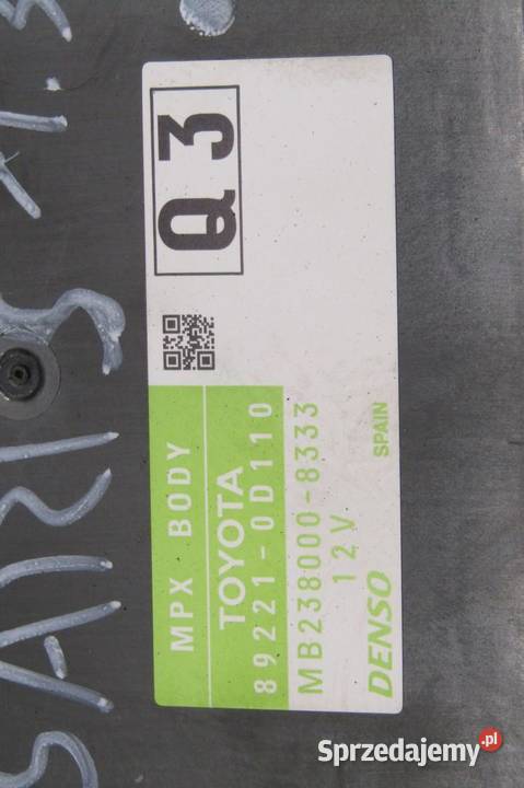 STEROWNIK MODUŁ KOMFORTU TOYOTA YARIS III osobowe Komputery