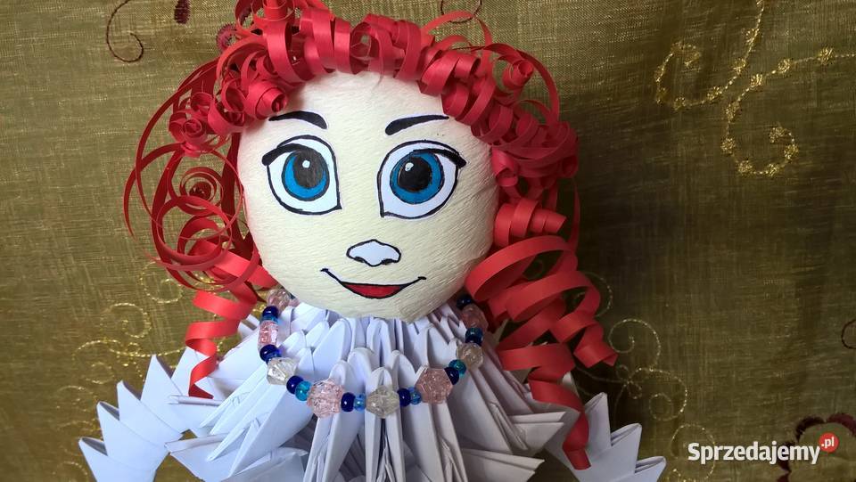 Przepiękna DUŻA LALKA 27 wys origami rękodzieło Puławy