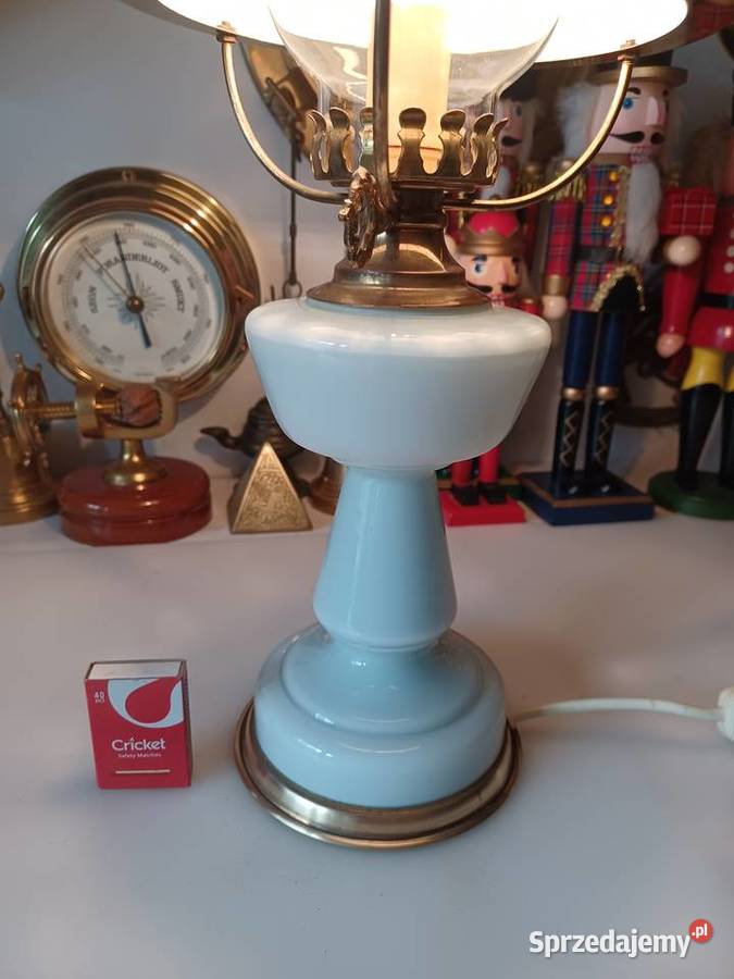 Lampa stołowa Mosiądz szkło Poznań