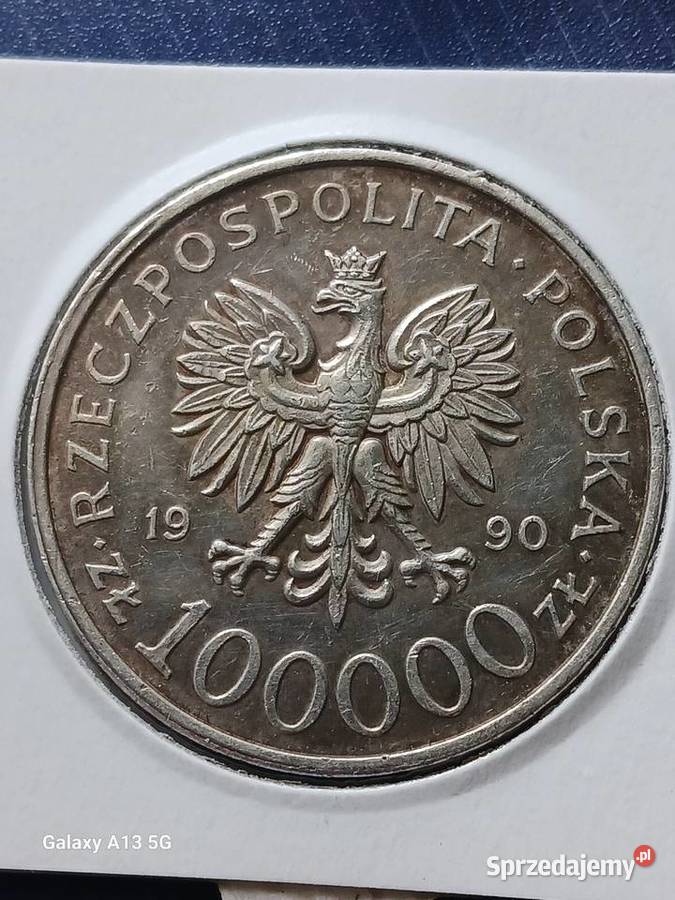 100 000 Solidarność 1990 r Typ A 2 Numizmatyka Konin