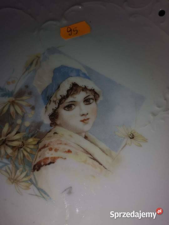 Secesja Piękna Patera reliefy z portretem Gdańsk