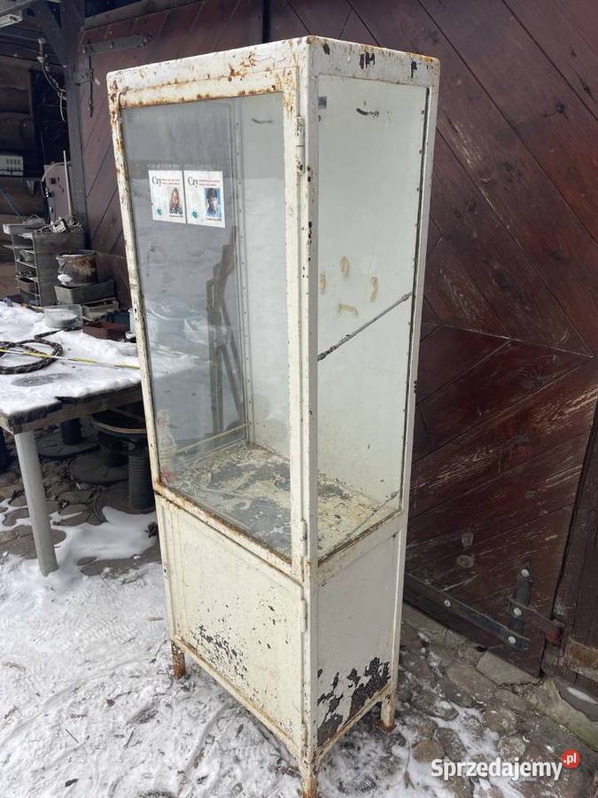 Kultowa Szafa Medyczna LOFT MetalSzkło Retro PRL Zabłudów