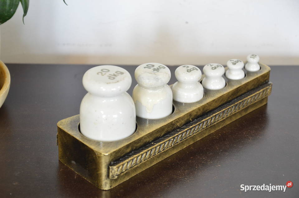 stare ceramiczne ODWAŻNIKI do WAGI szalkowej Jastrzębie-Zdrój sprzedam