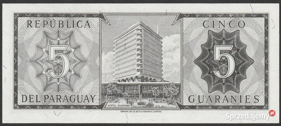 Paragwaj	5 guaranies 1952 A stan bankowy UNC Łódź