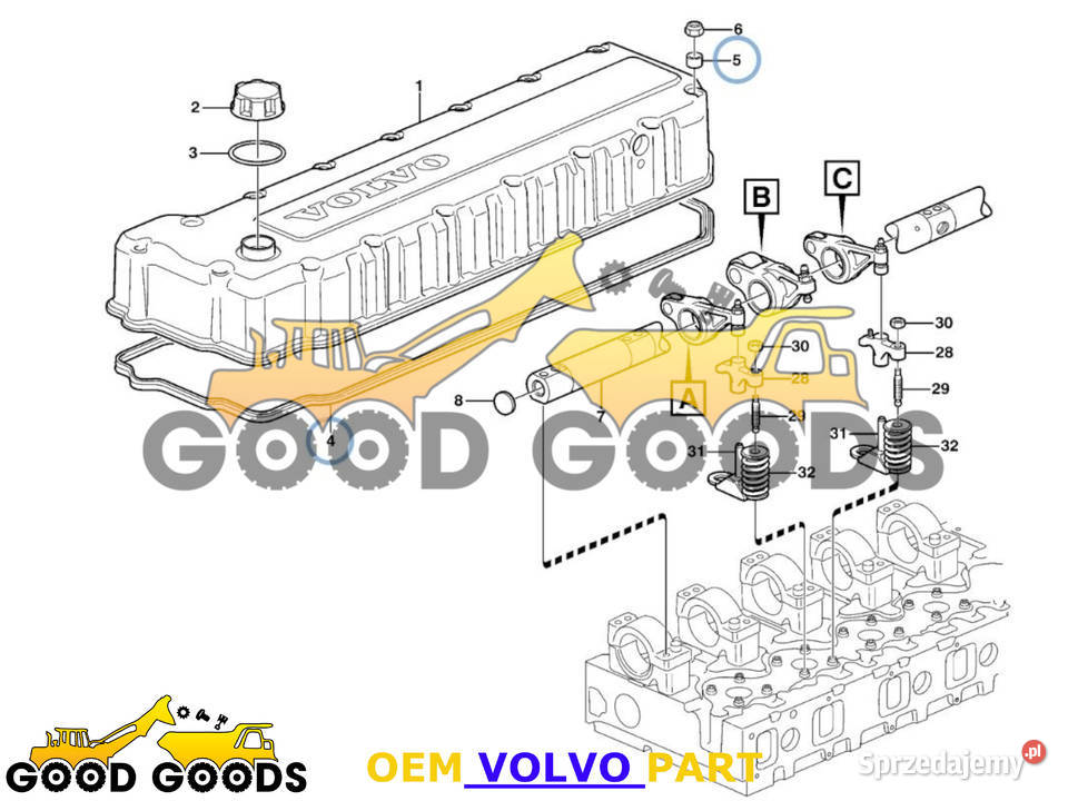 VOLVO USZCZELKA POKRYWY ZAWORÓW 21070576 8170116 Władysławów sprzedam