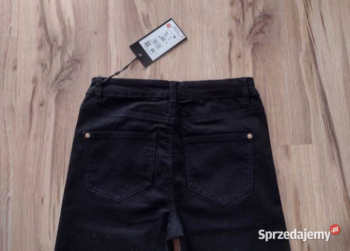 Mohito czarne jeansy skinny złote suwaki nowe z Odzież damska