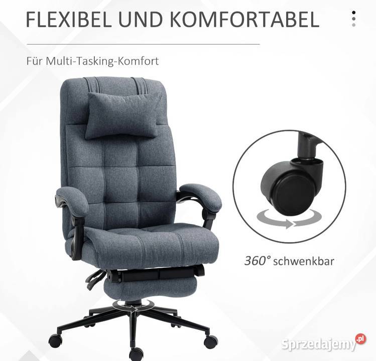 Krzesło biurowe Vinstto z podnóżkiem szary Brzesko