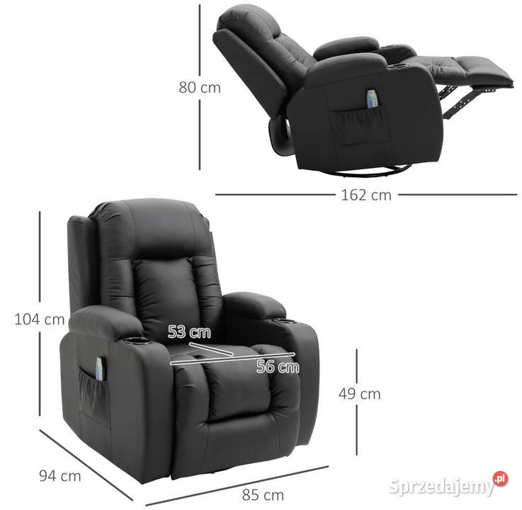 Fotel z masażem z funkcją ogrzewania Brzesko