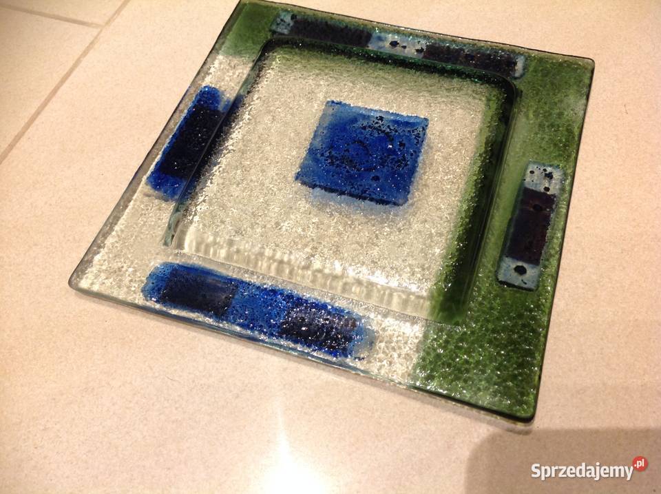 Patera Talerzyk szklany wielokolorowy lubuskie