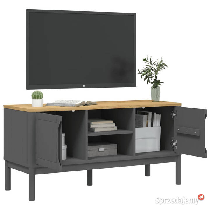 Szafka RTV FLORO szara 114x43x55 lite drewno mazowieckie