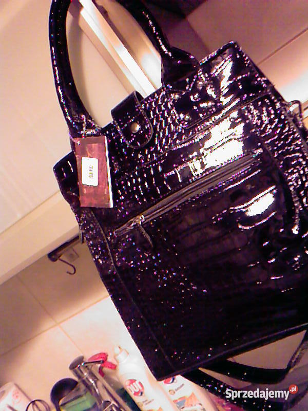 Lakierowana MAHEL shopper bag wloska Torebka z m Wrocław